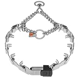 Herm Sprenger NeckTech Sport Stainless Steel Dog Training Prong Collar with ClicLock Buckle and Assembly Chain No-Pull Collar with Swivel D-Ring Made in Germany (20in (Neck Size up to 17in))