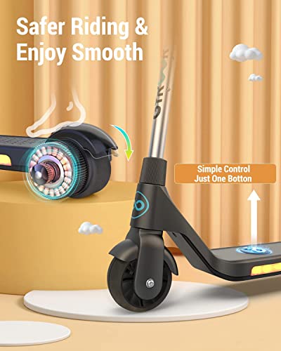 Gyroor Electric Scooter for Kids, Teens, Boys and Girls with Lightweight and Adjustable Handlebar, H30 Kids Electric Scooter with Rechargeable Battery, 6 MPH Limit-Best Gift for Kids! Black - Thumbnail 4