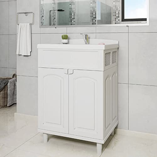 Gabinete para Banheiro em Plástico com Lavatório Clássica Astra sem Torneira Branco