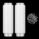 2 Pcs Fishing Thread, Invisible String Magic Thread for Fishing Elastic Thread Clear Fishing String 0.2mm Length Stretchy Fishing Line for Salmon Sturgeon Bass Hanging Decorations DIY Handmade