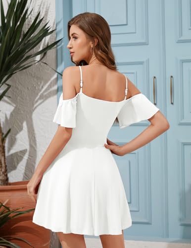 Image of Meetjen Women's Short Cocktail Dresses for Teens Formal Homecoming Sparkly Off Shoulder Tulle Sequin Prom Party Dress