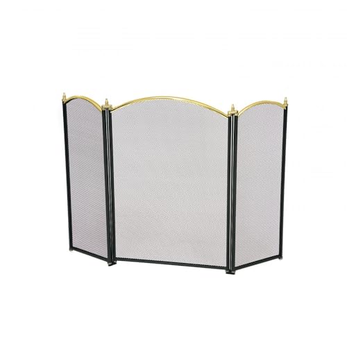 Oypla Heavy Duty Steel 3 Panel Fire Screen Spark Guard
