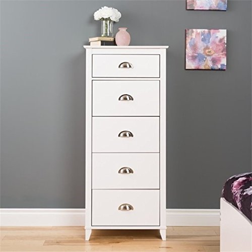 Prepac Yaletown 5-Drawer Tall Chest, White #TOP1