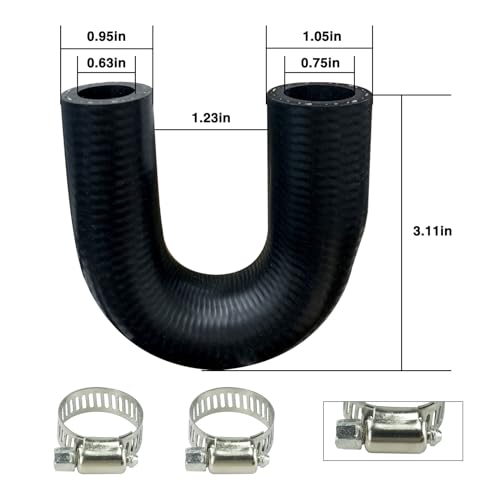 Hemrunk HES1012 Ls Heater Core Bypass Hose Coolant Crossover With Clamps Replacement thumb #2