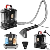Carpet and Sofa Cleaner Machine with Dual Water Tank, 450W Electric Spot Cleaner, Clean Up Spills & Pet Messes from Carpets, Stairs, Upholstery & Car Seats, Portable Compact Floor Stain Remover, Black