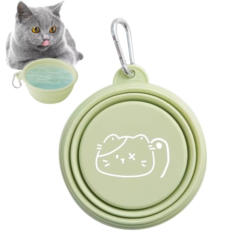Rurunklee Cuenco plegable para perros de viaje, cuencos plegables para perros – Pet Travel cuencos plegables portátiles para perros, comederos y bebederos para gatos y perros con mosquetón para