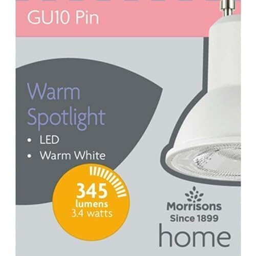 Morrisons Led Gu10 3.4w Warm White 2700k 3pk Morrisons Led Gu10 3.4w Warm White 2700k 3pk