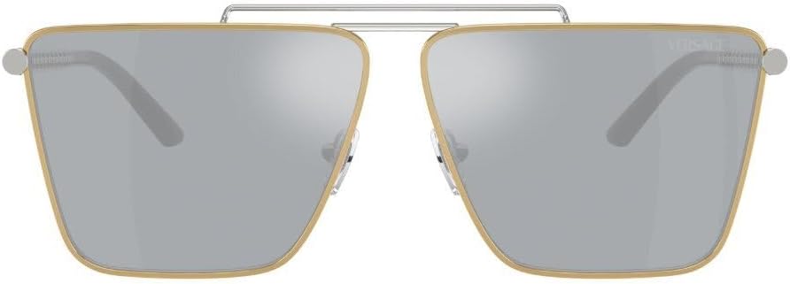 Versace Man Sunglasses Gold Frame, Dark Grey Lenses, 64MM