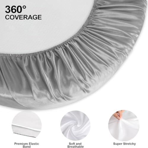 Image of Baby Bassinet Sheets for Baby Boy Girls,4-Pack Fitted Bassinet Sheets Set Compatible with Halo Bassinest Swivel Sleeper,Baby Delight,Angelbliss,32 inchX16 inch (White & Gray)