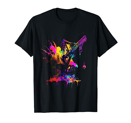 Grúa Colorido Grúa Conductor Obra Artesano Trabajo Obra Camiseta