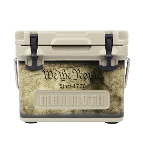Mammoth Cruiser 25 Rotomolded Hard Cooler, 2nd Amendment & US Flag, Tan