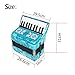 xixixif 22 Keys 8 Bass Exquisite Celluloid Piano Accordion for Adults Beginners, 22 Buttons Accordion with Adjustable Straps, Professional Musical Instruments(Cyan)
