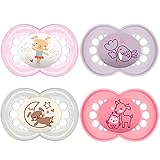 MAM Original Silikon Schnuller 16+ Girls // 4er Set // inkl. 2 Sterilisiertrasportboxen