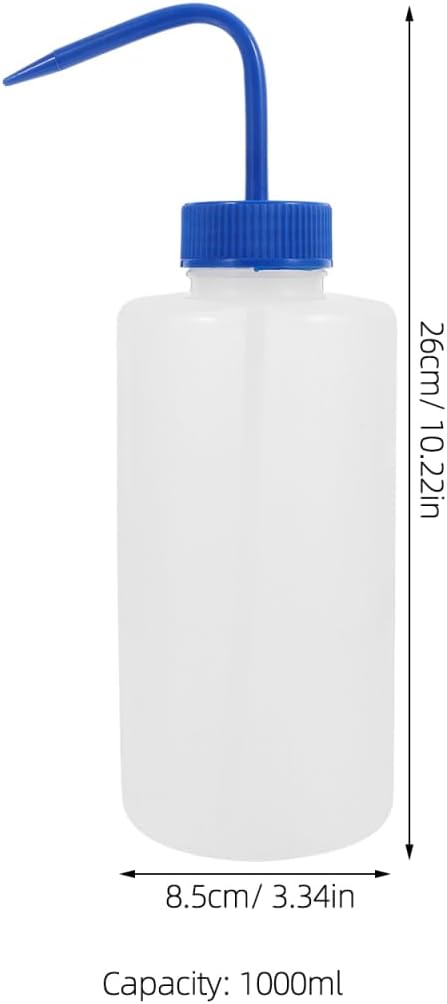VALICLUD Squeeze Wash Bottle for Eyelash Cleaning Tattoo Squirt Bottle Leakproof Watering with Curved Neck Transparent Design 10.23X3.34X3.34In
