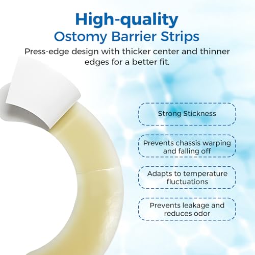 image for Sunliech 20 Pcs Elastic Ostomy Barrier Strips, Medical Grade Hydrocoll