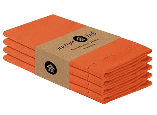 Native Fab Cloth Napkins, Set of 4, 100% Cotton...