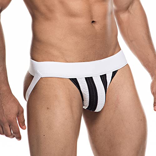 Men Jockstrap Underwear Gym Athletic Supporter Stretch Bugle Pouch Underpants White Black #TOP2