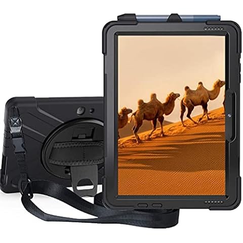 Sfulatdc Compatible with Surface Go Case,Shockproof Heavy Duty Rugged Full Body Cover with Strap and Kickstand for Microsoft Surface Go 4/3/2/1 Black Cover