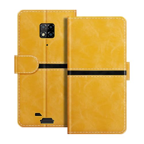 ESACMOT ���U�[�E�H���b�g�P�[�X Ulefone Armor 8 5G �Ƃ̌݊������� ���X�g���C�v�f�U�C�� �J�[�h���[�t�� �}�O�l�b�g���蒠�^�J�o�[ (�S�[���h)