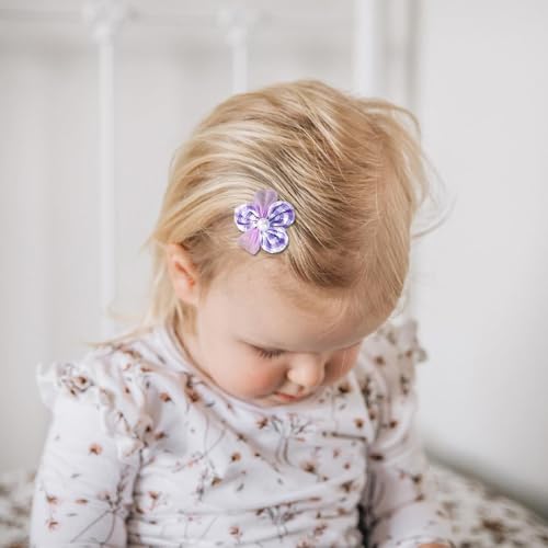 Image of SYGA 10-Piece Baby Hair Clip Set for Girls Delicate Bows, Flowers, and Heart Patterns Hair Pin Soft and Charming - Purple