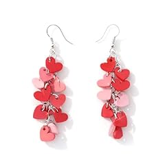 Heart-shaped tassel earrings