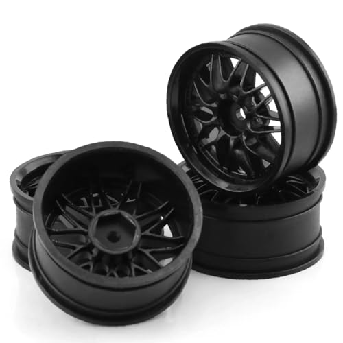 RC�J�[�^�C�������Z�b�g Compatible With Tamiya For Kyosho For HSP For HPI For Traxxas 1/10 RC �J�[�A�b�v�O���[�h�������i�A�N�Z�T���[ 52 �~�����[�g���z�C�[�������n�u(Black)