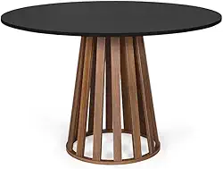 Mesa de Jantar Redonda 6 Lugares 120cm Gabi Preto/Noronha - Straub Web