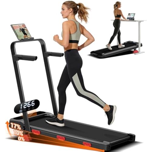 18% Incline Folding Treadmills for Home, 3.0HP Quiet Brushless Motor, 3 Manual Incline Levels, 12 Workout Programs, LED Display, 350 LBS Capacity, 0.6-7.5 MPH Compact Walking Pad for Small Spaces