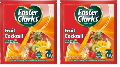 Image of Foster Clark Fruit Cocktail Flavored Powder Drink 20g Packet - Makes 1.5L (1 x 20g) | Imported Drink Mixes | Rich Beverage Mix for Instant Refreshment (Pack of 2)