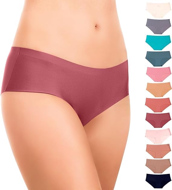 louryn koulyn Seamless Underwear for Women, 12 Pack No Show Panties, Laser Cut, Invisible Under Yoga Pants-picture-37