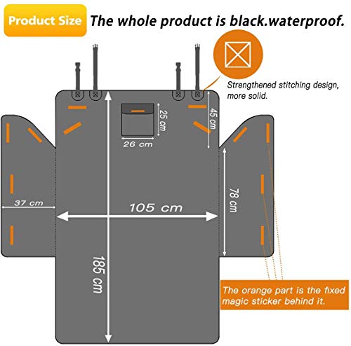 Lydonberg Dog Car Boot Liner Protector, Universal Nonslip Waterproof Pet Dog Back Seat Cover, Durable Washable Cargo Cover Mat Travel for Car Truck SUV (Black) - Image 3