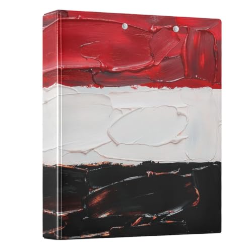 Classeur rond à anneaux en D 3,8 cm Peystean porte-bloc rigide drapeau Yémen noir rouge