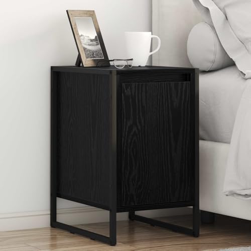 Table de Chevet Style Industriel Chêne Noir pour Petits Espaces, Stable et Compacte - 3