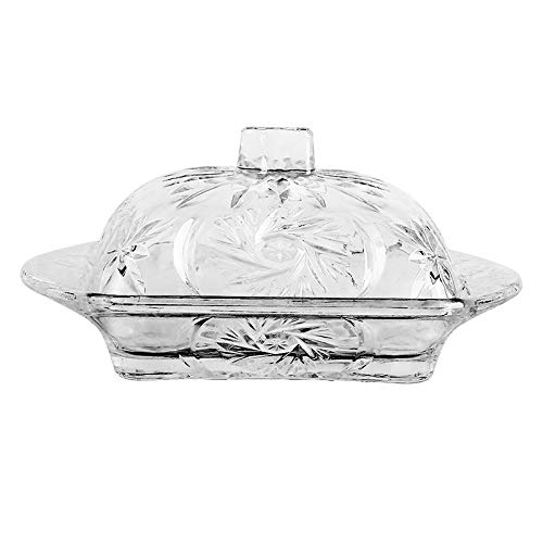 Buy Glass Butter Dish With Lid and Handle, Large Covered Butter Keeper