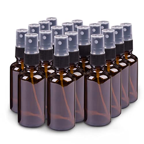 hmaimas 2oz Amber Glass Spray Bottles for Essential Oils, Small Empty Spray Bottle, Fine Mist Spray, Set of 3