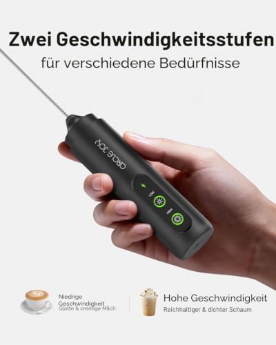 CIRCLE JOY Milchaufschäumer Elektrisch Handheld mit 2 Geschwindigkeiten – Ansicht 2