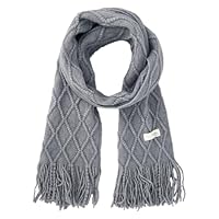 LA HUATE Kids Wool Knit Tassel Scarf Autumn Winter Neck Warmer Solid Color Warm Neckerchiefs