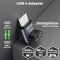 deleyCON USB-C Winkeladapter 90 Grad, 40Gbps, 240W, USB 4.0, Typ C, 2 Stück – Ansicht 5