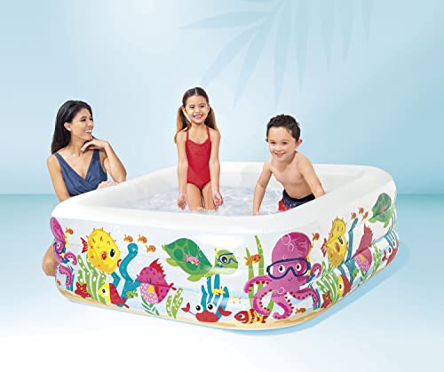 Intex 57471NP - Aufblasbarer Aquarium-Pool, Vinyl, Mehrfarbig, 159x159x50 cm