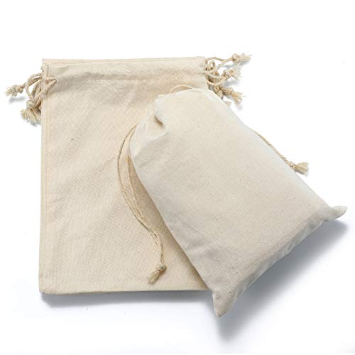 Drq Cotton Drawstring Bags, Ecofriendly Muslin Bags (5 By 7 Inch) Gift Bags, Party Favor Bags, Unbleached Cotton Pouches, Sachet Bag,Fabric Bags,Cloth Bags(50 Pieces) #TOP1