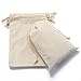 DRQ Cotton Drawstring Bags - EcoFriendly Muslin Gift & Party Favor Pouches (5 by 7 inch) - Unbleached Cotton Fabric Cloth Bags (50 Pieces)