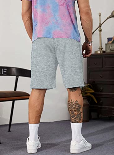 Jmierr Mens Cotton Sweat Shorts With 3 Pockets Workout Lounge Jogger Athletic Shorts 7 Inch Inseam Running Shorts, Us36(L), A Gray #TOP2