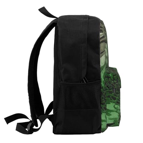 Sac à dos imprimé serpent vert imperméable et grand volume outdoor - 5