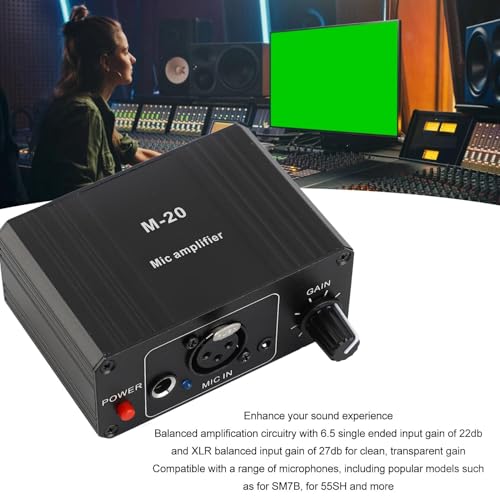 Préampli de microphone à gain élevé avec alimentation fantôme 48V pour micro de studio