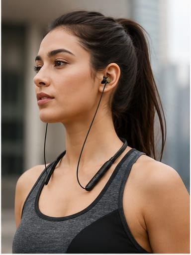 Image of Wireless Bluetooth Neckband Earphones, in-Ear Sports Headset with Deep Bass, Stereo Sound, Magnetic Earbuds, Noise Isolation, Hands-Free Calling