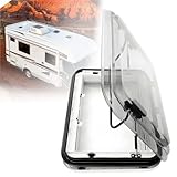LYNNEYING Caravan-Dachlüftung, Wohnmobil-Dachfenster Ausziehbar, Innen-ABS Unteilig, Alu-Rahmen, Doppelwandiges Acryl, Netz, Einfach Install 25-60mm für Wohnmobile/Trailer(400 * 400mm)