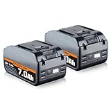 DASNITE 2Packs WA3520 7.0Ah Lithium Battery Compatible with Worx 20V Battery WA3520 WA3578 WA3575 WA3525 Replacement for Worx Battery 20V Max Cordless Tools WG151s WG155s WG251s WG255s WG540s WG545s