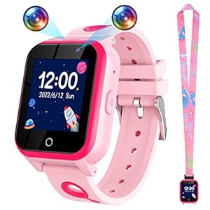 OKYUK Smartwatch voor kinderen, 18 spelletjes, HD-touchscreen, camera, muziekspeler, stappenteller, wekker, rekenmachine…