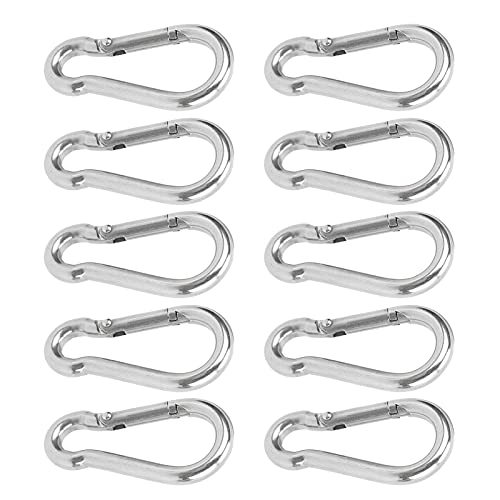 Clip, Heavy Duty Clip 10Pcs Spring Hook Stainless Steel Snap Mini Safety Rope Hanging Buckle Accessories
