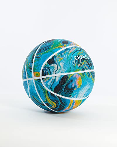 Chance Premium Design Printed Rubber Outdoor & Indoor Basketball, Size 6 Women's Official 28.5 Inch, Uni Multi Color #TOP1